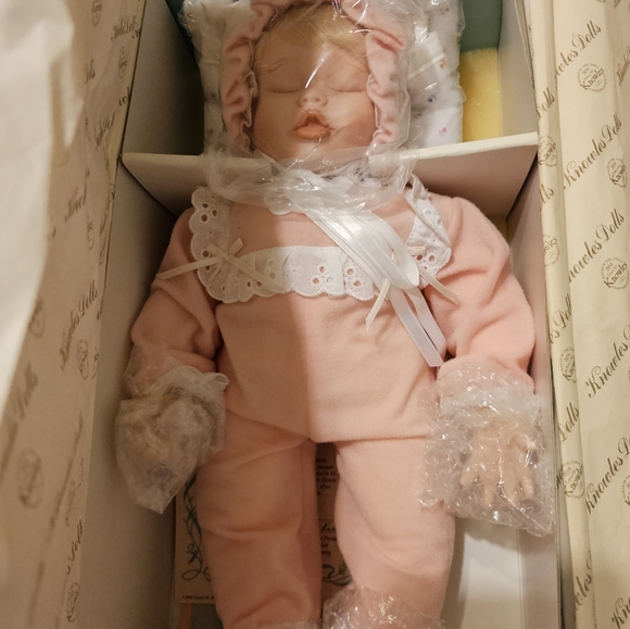 Baby Book Treasures by Edwin M. Knowles Porcelain Baby Doll named Elizabeth's Ho - Picture 2 of 7